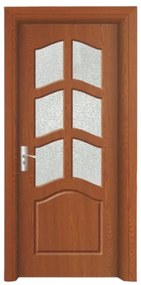 Usa Interior din MDF Novo Doors ND109, Cadru din Lemn Masiv, Geam Sablat, KIT COMPLET, Toc , Manere si balamale incluse (Culoare: Alb, Dimensiune: 80