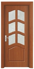 Usa Interior din MDF Novo Doors ND109, Cadru din Lemn Masiv, Geam Sablat, KIT COMPLET, Toc , Manere si balamale incluse (Culoare: Stejar Deschis,