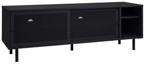 Comodă TV neagră din metal 160x55x45 cm Veep – Unique Furniture