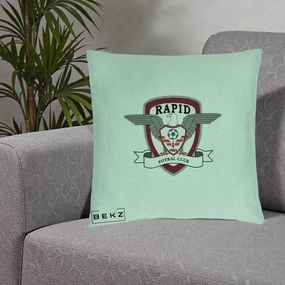 Perna Personalizata Rapid Fotbal Club 1923, 40x40 cm, Verde Menta, Husa Detasabila, Perna Inclusa, BEKZ®