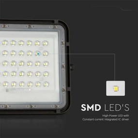 Proiector LED solar dimabil de exterior LED/6W/3,2V IP65 4000K negru + telecomandă