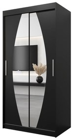 Dulap de haine 100 cm Eclipse (Negru mat + Negru mat). 1063376