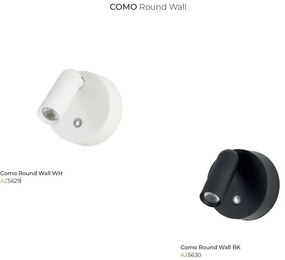 Aplica reglabila cu Spot LED dimabil COMO round negru