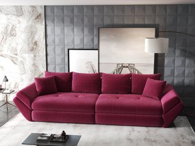 Canapea extensibilă dumonde cu ladă de depozitare si sezut confortabil din spuma high-density, Loana Zoom Rosu 300x100 cm