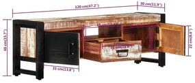 Comoda TV, 120x30x40 cm, lemn masiv reciclat 1, reclaimed wood