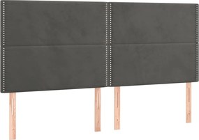 vidaXL Tăblie de pat gri închis 180x5x118/128 cm catifea