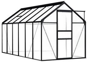vidaXL Seră, antracit, 7,03 m², aluminiu