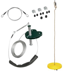 Kits de tiroliene Outsunny pentru copii 6-10 ani, mânere antiderapante, cablu ajustabil, dispozitiv de protecție pentru copaci. | Aosom Romania