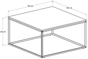 Masă de cafea Shepolendo 2 (nuc deschis + negru). 1108524
