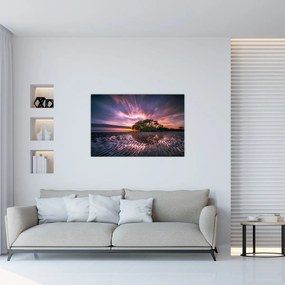 Tablou cu plajă în apus de soare (90x60 cm)