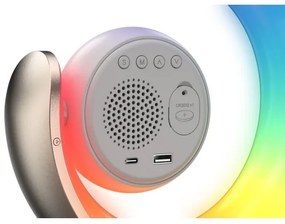 Immax 08981L - Lampă de birou LED RGBW dimabilă cu ceas PEACOCK LED/20W/5V USB