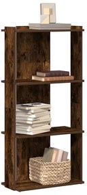 vidaXL Bibliotecă 3 niveluri stejar afumat 60x30x120 cm lemn prelucrat