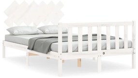 3193437 vidaXL Cadru de pat cu tăblie dublu mic, lemn masiv