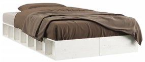 820687 vidaXL Cadru de pat, alb, 100x200 cm, lemn masiv