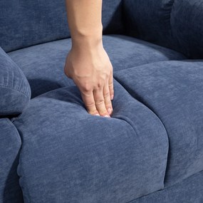 HOMCOM Fotoliu de masaj cu functie de incalzire si culcare, rotativ, pana la 150 kg, cadru metalic, 98x90x98cm, Albastru | Aosom Romania