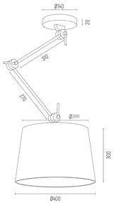 Pendul cu brat articulat design modern Zakyntos alama