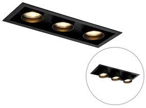 Spot modern îngropat negru reglabil cu 3 lumini - Roof