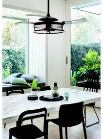 Ventilator LED de tavan FANAWAY 212927 CLASSIC 3xE27/4W/230V negru + telecomandă