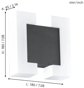 Eglo 95988 - LED Corp de iluminat perete exterior SITIA 2xLED/4,8W