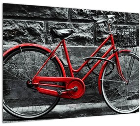 Tablou pe sticlă - Bicicleta istorică (70x50 cm)