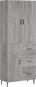 vidaXL Dulap înalt, gri sonoma, 69,5x34x180 cm, lemn compozit