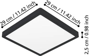 Eglo 901304-LED Plafonieră FUEVA LED/13W/230V 2700/4000/6500K 29x29cm neagră