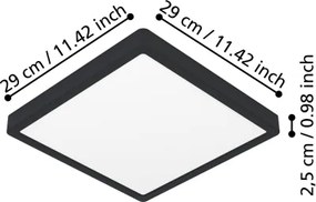Eglo 901304-LED Plafonieră FUEVA LED/13W/230V 2700/4000/6500K 29x29cm neagră