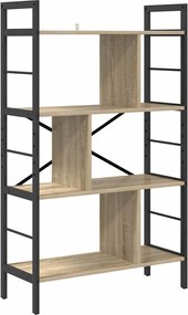 vidaXL Raft pentru cărți Stejar Sonoma 75 x 30 x 123,5 cm