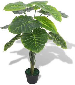 Planta artificiala Taro cu ghiveci, 70 cm, verde 1, Verde, taro   70 cm