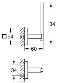 GROHE 40979000 - Suport pentru hârtie igienică de rezervă START, crom lucios