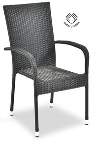 Scaun de grădină din ratan artificial negru Paris - Bonami Essentials