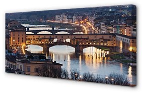 Tablouri canvas Italia Poduri râu noapte