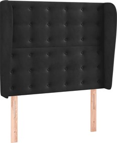vidaXL Tăblie de pat cu aripioare, negru, 103x23x118/128 cm, catifea