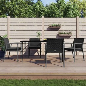 vidaXL Set mobilier de grădină cu perne, 5 piese, poliratan și oțel