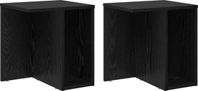 vidaXL Masă laterală 2 pcs Stejar Negru 37 x 32 x 40 cm Lemn compozit