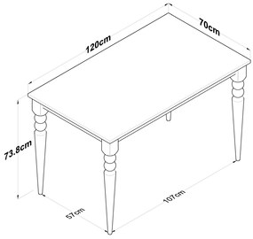Masă de sufragerie JA Walnut Pine