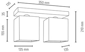 Spot-Light 2241236 - Plafonieră GREAT 2xE27/25W/230V beton