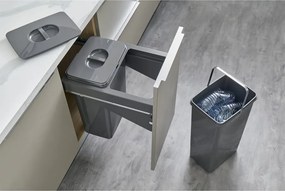 Cos gunoi incorporabil Front 45 Ecomax, cu extragere automata, colectare selectiva, gri antracit, 2 x 26 l Polipropilena Metal, 450 mm, L:410 mm;