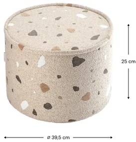 Puf de copii maro deschis cu tapițerie din țesătură bouclé/cu tapițerie din chenille Terrazzo – Wigiwama