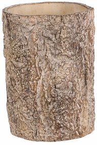 Husă pentru flori imitație de scoarță de copac, 16x 16 x 21 cm, beton, 16 cm