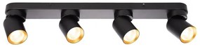 Spot ANDY 4xGU10/8W/230V negru/auriu