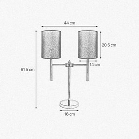 Lampa de masa din alama cu abajur albastru Sofis
