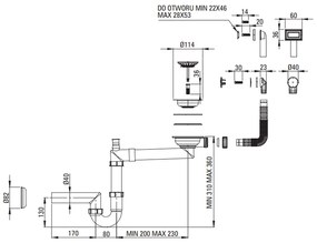 Chiuveta bucatarie inox Deante Olfato, 55x50 cm, titan slefuit 550x505 mm, Titan slefuit