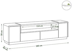 Mazzoni Set de mobilier FOLK Luciu Alb/Mat + Beton Millenium - MOBILIER MODERN PENTRU CAMERA DE ZI CU COMODĂ MARE TV