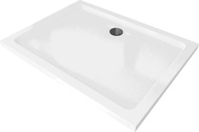 Mexen Flat cădiță de duș dreptunghiulară subțire 100 x 90 cm, albă, sifon negru - 40109010B