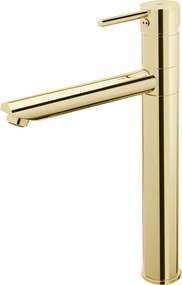 Baterie pentru lavoar cu ventil click-clack inclus, auriu, FDesign Flusso Auriu lucios