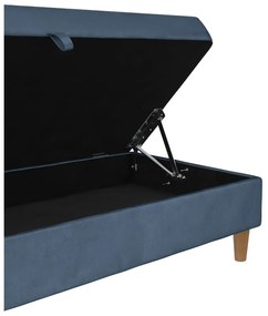 Taburet albastru cu tapițerie din catifea Lilly – Støraa