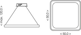 BRILAGI - lustră LED dimabilă suspendată pe cablu FALCON SLIM LED/50W/230V 50x50 cm bej + telecomandă
