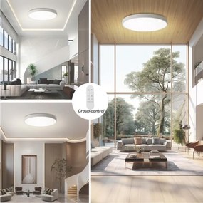 Immax NEO 07316L-LED Plafonieră dimabilă SEMPLICI 128W/230V Ø100 cm Wi-Fi Tuya albă + telecomandă
