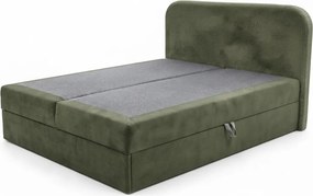 Pat tapițat boxspring FORENA 160x200 cm verde inchis Saltea: Saltea cu arcuri Bonell